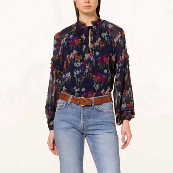 Lauren Ralph Lauren Floral Crinkle Georgette Blouse - Picture 3 of 14